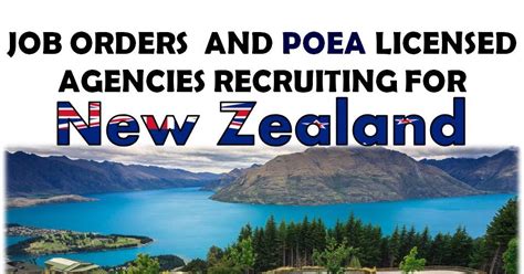 poea job hiring in new zealand|POEA Approved Job Orders in New Zealand.